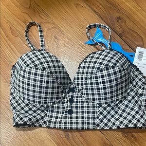 Skinny Dippers Black and White Women's Bathing suit top never worn